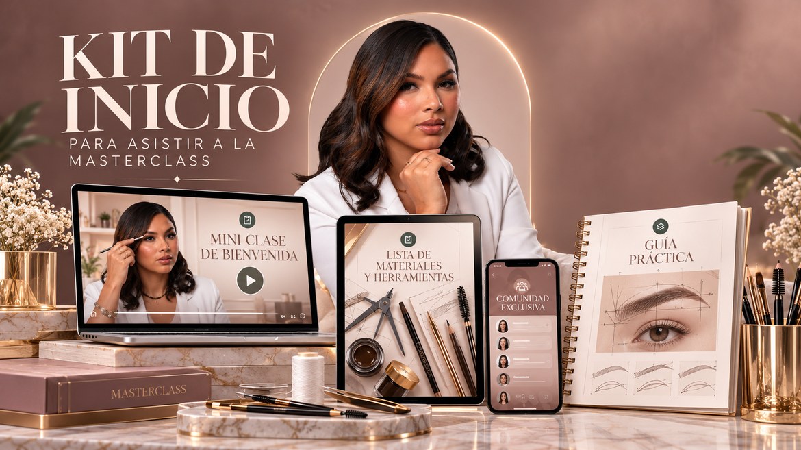 Kit de inicio para la masterclass: mini clase de bienvenida, lista de materiales y herramientas, comunidad exclusiva y guía práctica